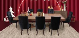 Comedor 300 cm Zeus con 8 Sillas Luxor Negro