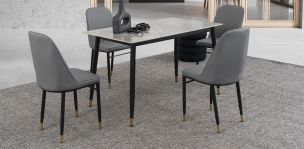 Comedor Rectangular 120 x 70 cm Munich Gris 5 Piezas