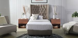 Recámara Individual Valeria Beige con Burós Vermont