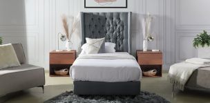 Recámara Individual Valeria Gris con Burós Vermont