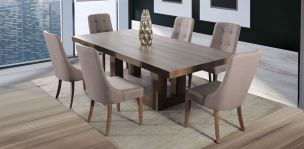 Comedor Rectangular Anka 240 cm con 6 Sillas Atenea Café