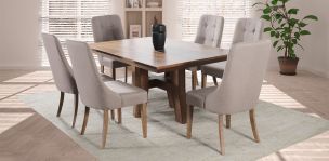 Comedor Kansas con 6 Sillas Atenea Café