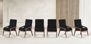 Juego de 6 Sillones Kansas Negro