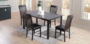 Comedor Rectangular Kardian Negro con 4 Sillas