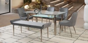 Comedor Rectangular Enkel Gris 6 Piezas