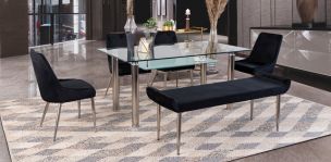 Comedor Rectangular Enkel Negro 6 Piezas