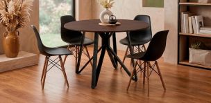 Comedor Hudson con 4 Sillas Atlas Negro