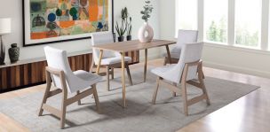 Comedor Rectangular Murcia Café y 4 Sillas Tirsa Casa Anahí Gris