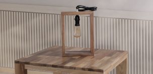 Lámpara de Mesa 25 x 10 x 35 cm Cuadra Café