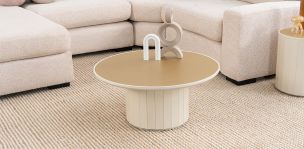 Mesa de Centro Redonda 80 cm Grado Casa Anahí Café
