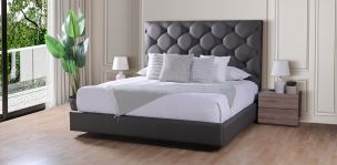 Cama King Size Reiki Gris Oxford