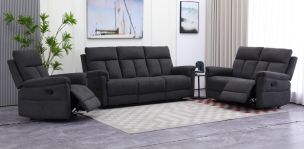 Sala con Reclinables Gwen Gris Oscuro 3 Piezas
