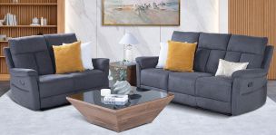 Sala con Reclinables Gwen Gris Oscuro