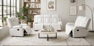 Sala con Reclinables Isabelle Beige Claro 3 Piezas