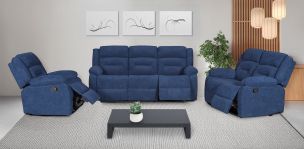 Sala con Reclinables Kaipu Azul 3 Piezas