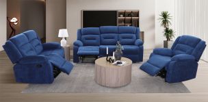 Sala con Reclinables Kaipu Azul 3 Piezas