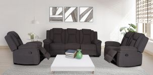 Sala Reclinable Montreal Gris Obscuro 3 Piezas