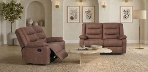 Sala de Dos Sofás 2 Plazas con Reclinables Nori Café