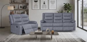 Sala con Reclinables Nori Gris Oscuro