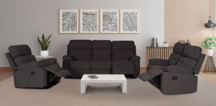 Sala Reclinable Toronto Gris Obscuro 3 Piezas
