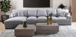 Sala Modular Izquierda Amira New Plata 4 Piezas