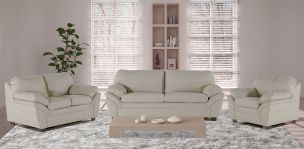 Sala de Piel Cordoba Tz Beige  3 Piezas