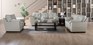 Sala de Piel Derby Confort Tz Beige 3 Piezas