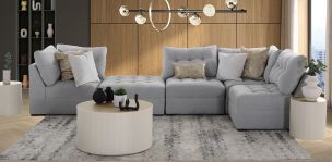 Sala Modular 5 Piezas Fresno Gris Claro