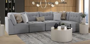 Sala Modular 5 Piezas Fresno Gris Claro 