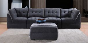 Sala Modular Fresno Gris Oxford 5 Piezas