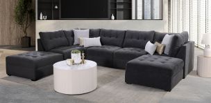 Sala Modular 7 Piezas Fresno Gris Oxford