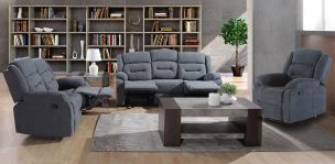 Sala con Reclinables Kaipu Gris 3 Piezas
