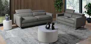 Sala de Piel Paxton Gris