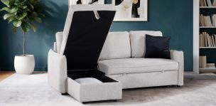 Sala en L con Sofá Cama Oliver Beige