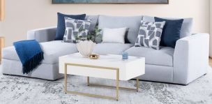 Sala en L Izquierda Odense Gris