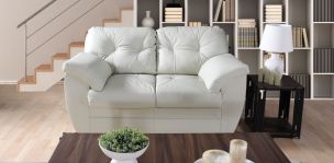Sofá 2 Plazas de Piel Derby Confort Tz Beige