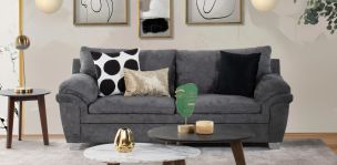 Sofá 3 Plazas de Microfibra Tennessee Gris