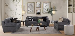 Sala de Microfibra Tennessee Gris 3 Piezas