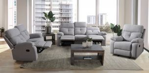 Sala Reclinable Toronto Gris 3 Piezas