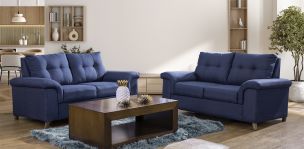 Sala de Dos Sofá 2 Plazas Uma Azul