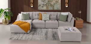 Sala Modular Izquierda Zonet Beige 5 Piezas