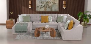 Sala Modular Izquierda Zonet Beige 6 Piezas