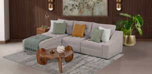 Sala Modular Izquierda Zonet Beige 3 Piezas