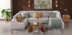 Sala Modular Derecha Zonet Beige 5 Piezas