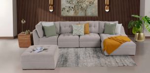 Sala Modular Derecha con Taburete Zonet Beige 5 Piezas II