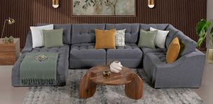 Sala Modular  Zonet Gris Oxford 5 Piezas