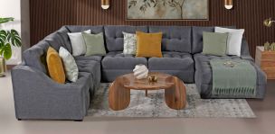 Sala Modular Derecha Zonet Gris Oxford 6 Piezas