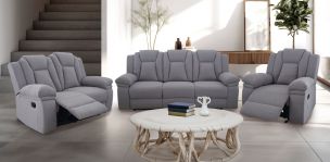 Sala Reclinable Montreal Gris 3 Piezas