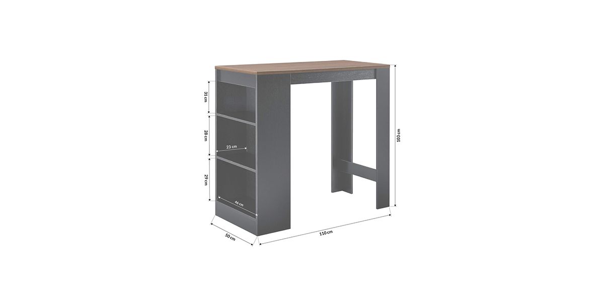 Mesa Bar Rectangular Ander Negro