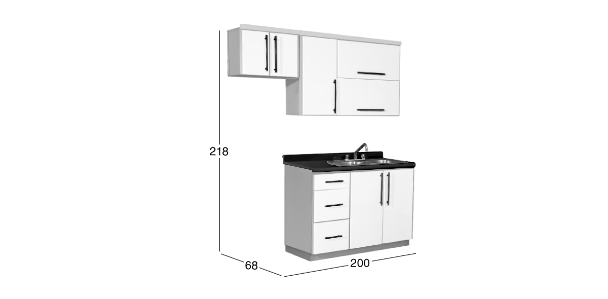 Cocina 200 cm Osaka Blanco